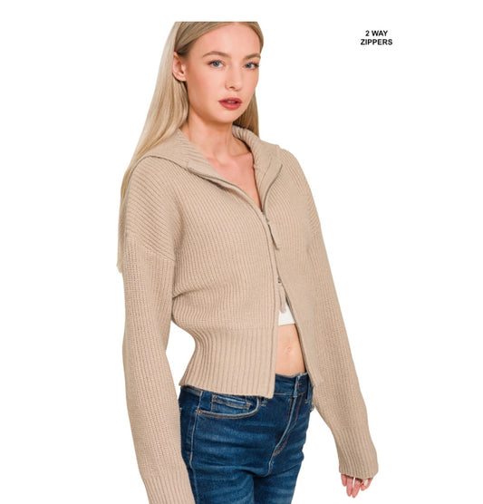 2-Way Zip Cardigan