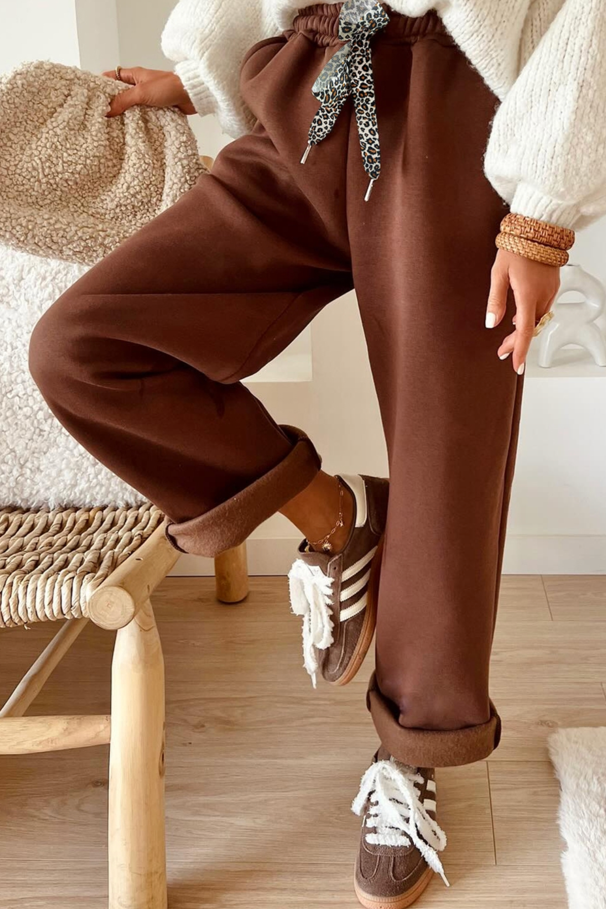 Leopard drawstring Sweatpants