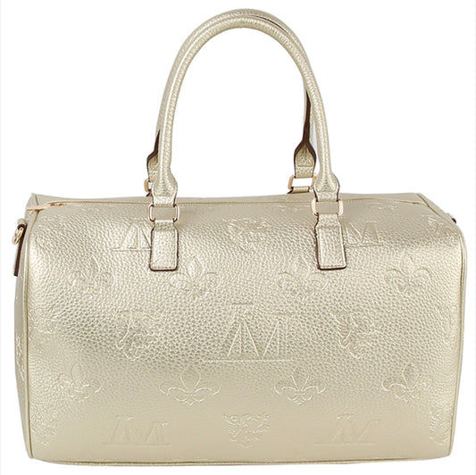 Metallic Gold Embossed Duffel