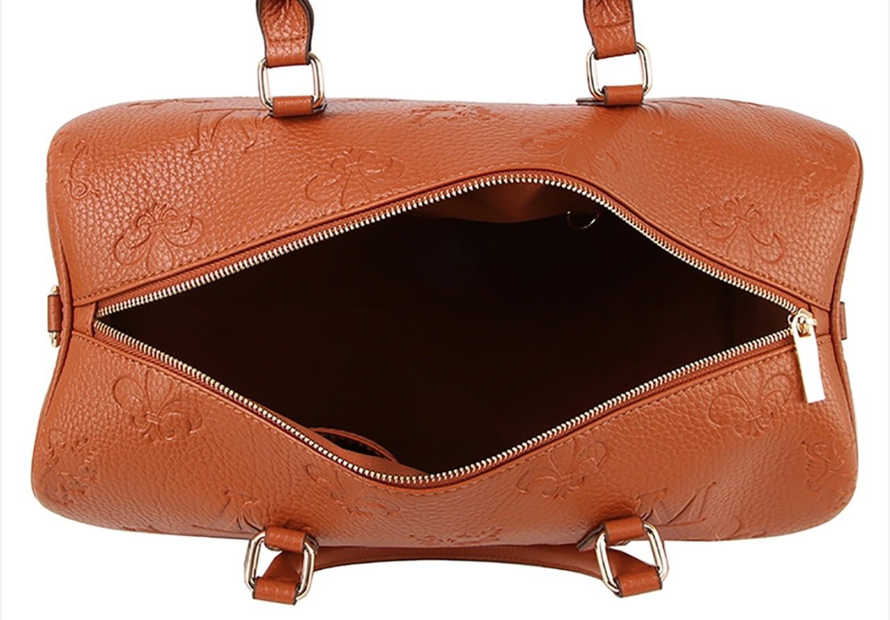 Metallic Gold Embossed Duffel