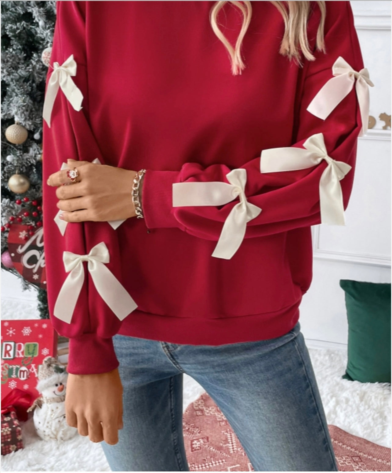 Bow Sleeved Sweatshirt