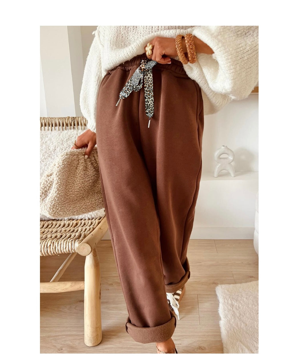 Leopard drawstring Sweatpants