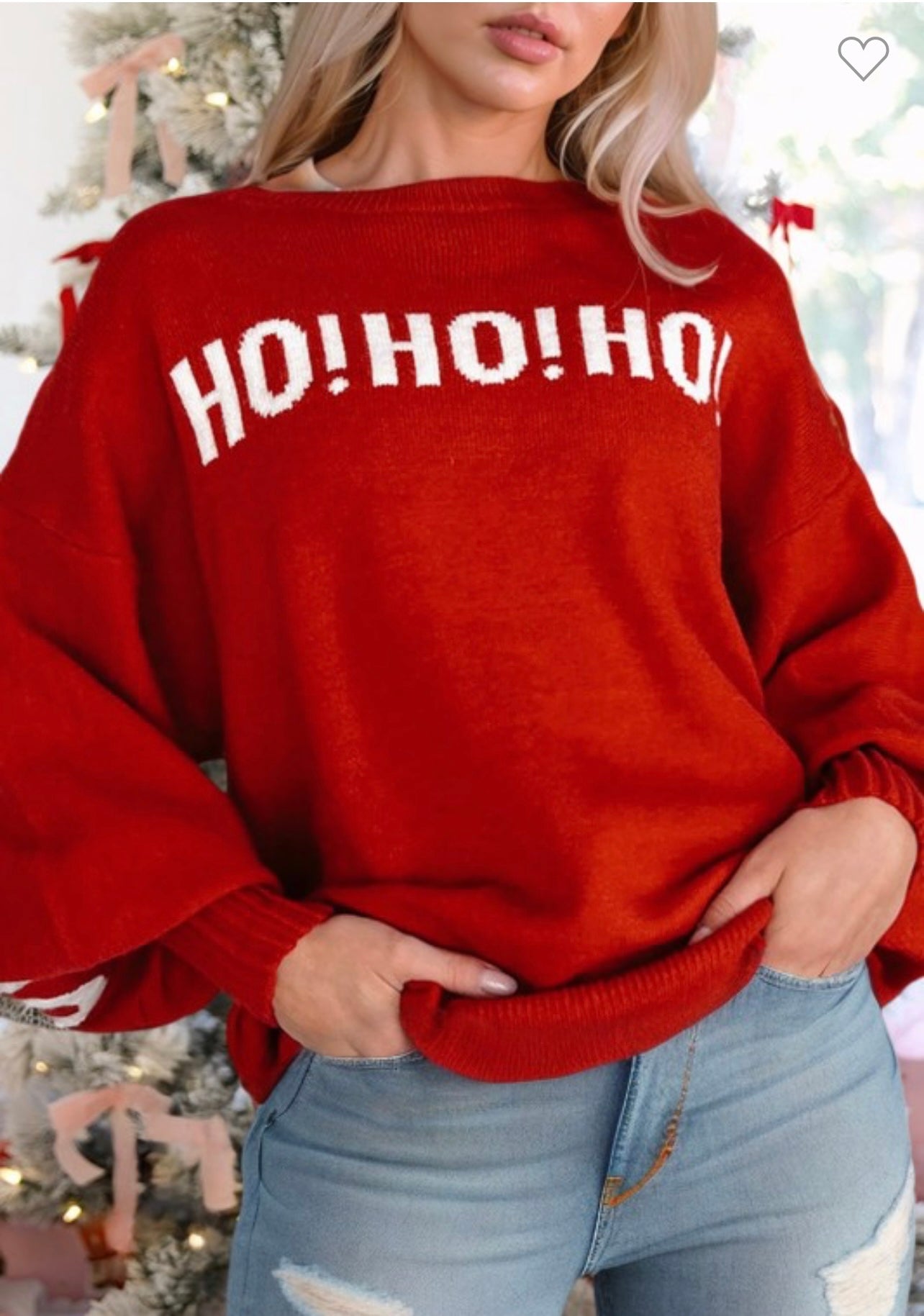 Red Christmas Sweater White lettering